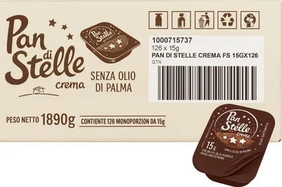 Produktbild von Sandwichcreme Monoporation 126x15g Karton - Pan di Stelle