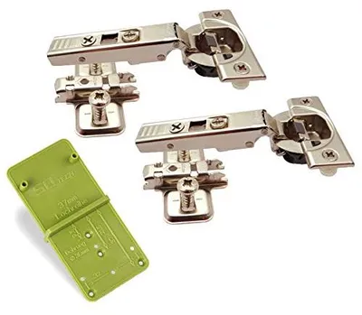 Produktbild von Blum Blumotion Topfband CLIP top 71B3580 Eckanschlag 110° – Schließautomatik und Dämpfer, EasyGreen Schablone (2 Stück)