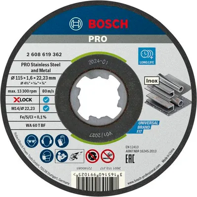 Produktbild von PRO Stainless Steel and Metal X-Lock Trennscheibe, 115 x 1.6 x 22.23 mm, gerade