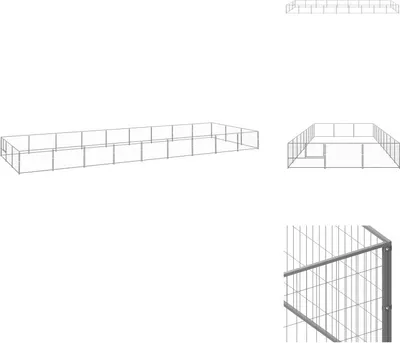 Produktbild von vidaXL Hundezwinger Silbern 27 m² Stahl -  Hundezwinger & -ausläufe