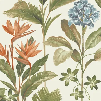 Produktbild von Belgravia - Tapete "Oliana", Floral AG3647 (10 m x 0,5 m) (Grün/Blau)