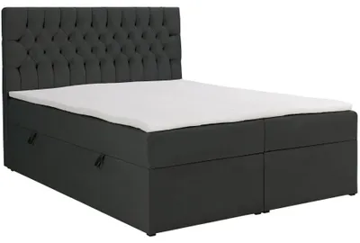 Obrázek produktu pro Selsey Daissy - Skříňová postel 180×200 s matrací a topperem, sametová, tmavě šedá