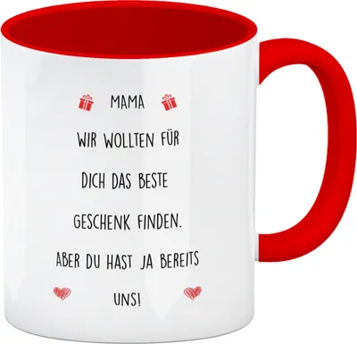 Produktbild von Muttertag Kaffeebecher in rot mit lustigem Spruch