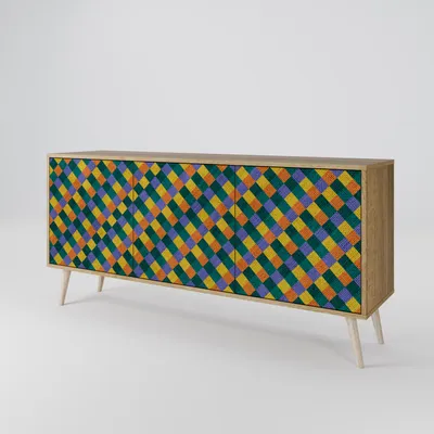 Immagine prodotto di Spacerebels cassettiera a 3 ante - credenza cassettiera - credenza alta - mobile armadio - soggiorno camera da letto - 57,5×164,5×42 (HxLxP)