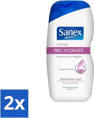 Produktbild von Sanex Dermo Pro Feuchtigkeitsspendende Duschcreme – Für sehr trockene Haut – 500 ml - Vorteilspack - 2 Stücke