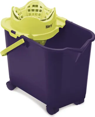 Immagine prodotto di Secchio rettangolare su ruote con strizzatore 20 l viola+lime MERY