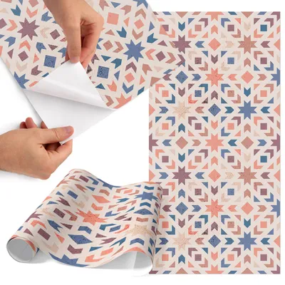 Zdjęcie produktu dla Folia do mebli 50 x 100 cm – folia samoprzylepna do mebli – folia samoprzylepna – folia do mebli – folia do mebli kuchennych – folia samoprzylepna do kuchni – folia do szafek – wodoodporna – zmywalna – samoprzylepna – bez pęcherzyków powietrza – usuwalna bez pozostawiania śladów – geometryczna mozaika
