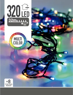 Obrázek produktu pro 320 LED světla na vánoční stromeček, venkovní, 32 m, vícebarevná, vícebarevná