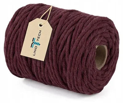 Produktbild von Linotech Makramee-Schnur bordeauxrot 5mm 50m