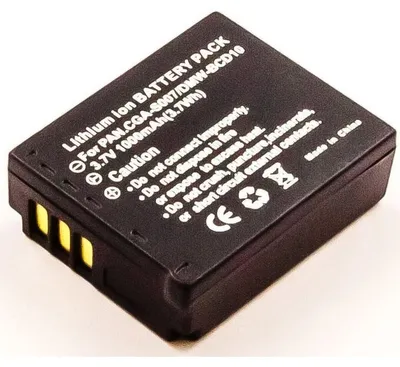 Produktbild von Akku für Panasonic LUMIX DMC-TZ5 Li-Ion 3,7 Volt 800 mAh schwarz.