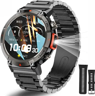 Produktbild von Smartwatch, 1,45-Zoll-High-Clear-Bildschirm, Sportgesundheitsueberwachung, Schlafueberwachungsuhr, IP67 wasserdicht, BT5.0-Anruf, 9 Tage lange Nutzungsdauer, Multisportmodi fuer Maenner und Frauen, Gesundheitsueberwachungsuhr