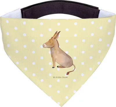 Produktbild von Mr. & Mrs. Panda Hund Halstuch Esel - Gelb Pastell - Geschenk, Lustige Sprüche, Ziel, Weisheit, Mut, Zuversicht, Hunde, Für, Hundehalstuch, Tuch, Erfolg