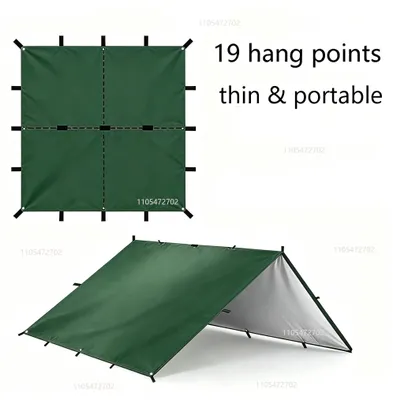 Produktbild von STUNQ® 19 Abspannpunkte Tarp Survival Sonnensegel Schattenplane Outdoor Backpacking Wasserdicht Camping Überdachung Sonnenschutz, KI-generiertes Bild