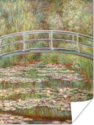 Produktbild von MuchoWow® Poster Die japanische Brücke - Gemälde von Claude Monet 120x160 cm - Wandbilder