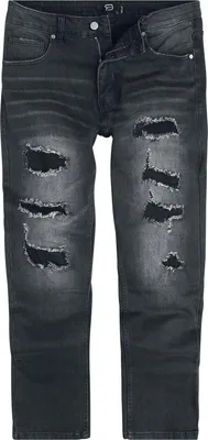 Produktbild von RED by EMP Herren schwarze Jeans mit Cut-Outs W33L34