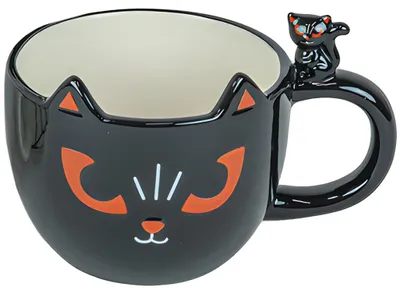 Produktbild von Schwarze Lieblingstasse mit Gruselkatze als Halloween Homeware