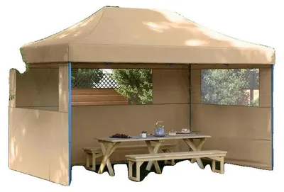 Produktbild von Pop-Up Zelt, 3 Seitenwände, Tragbares Schutzdach, Beige