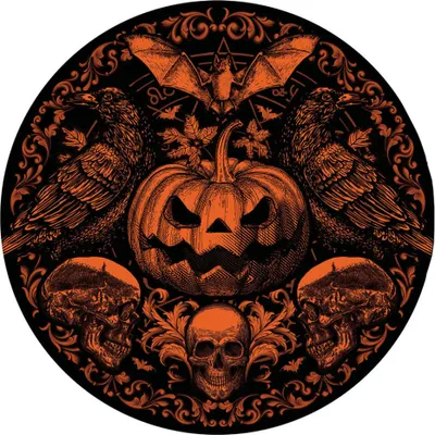 Produktbild von Viktorianische Kürbis Motiv Pappteller für Halloween