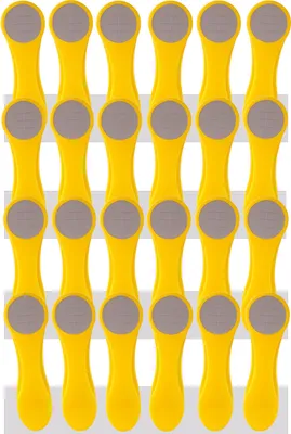 Produktbild von trendfinding 24 Wäscheklammern mit Edelstahlfedern und Softgrip Gelb-Grau