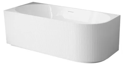 Obrázok produktu pre BALNEO rohová vaňa AVOLA 160 × 75 cm ľavé vyhotovenie v bielej farbe rebrovaný No Rim