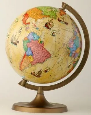 Image de Zachem Globe 220 su tyrinėtojų maršrutus