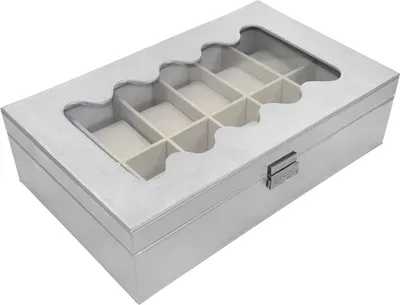 Produktbild von Uhrenbox Versa Weiß Polyurethan Papier Spiegel Holz MDF 20 x 8,5 x 32,5 cm