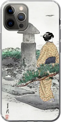 Produktbild von MuchoWow® Handyhülle Schutzhülle Hülle für Telefoonhoesje iPhone 12 Pro Vintage - Frauen - Japan - Kimono - Skandinavisch Silikon Softcase Handy Hülle - Abdeckung
