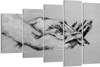 Produktbild von Bild auf Leinwand - Leinwandbild - 5 Teile - Handschriftlich Hände Schwarzweiß - 150x100cm Wand Bild Wanddeko Wandbilder Leinwanddruck Bilder Wanddekoration Leinwand bilder EG150x100-4566