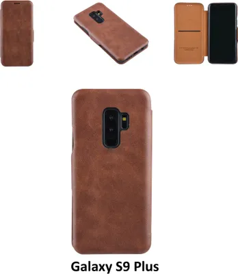 Produktbild von Samsung Galaxy S9 Plus Card holder Brown Book type case for Galaxy S9 Plus Magnetic closure