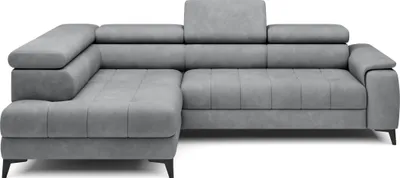 Image de Canapé d'angle DomoHome, modèle indépendant avec fonction couchage et appuie-tête réglables, méridienne, côté gauche, 278 × 197 × 76/98 cm, surface de couchage : 88 × 200 cm, revêtement en tissu gris clair