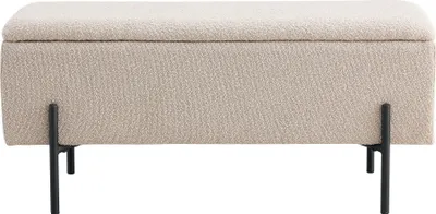Produktbild von Truhenbank >Watford< in Beige, Stoff - 95x46x36,5cm (BxHxT)