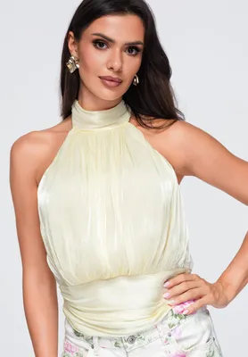 Produktbild von LARICA Bluse Halter Loose Fit Elegant OW-TS-E0079 yellow M/L