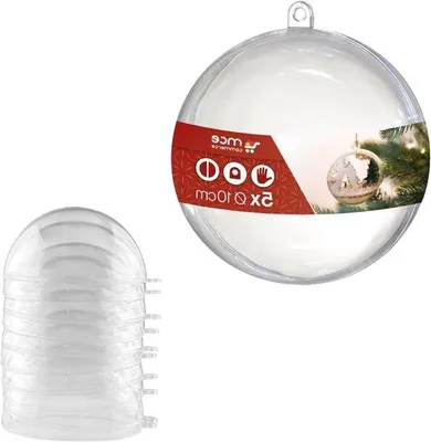 Produktbild von Kunststoffscheibe Ø 10 cm transparent mit Aufhängeschlauch - 5 Stück, Weihnachtsscheibe, Plexiglas, Kunststoffkugel