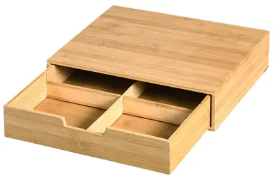 Produktbild von KESPER 58952 Box mit Schublade und 4 Fächern / Kaffeekapsel-Box / Teebox / Teebeutel Box