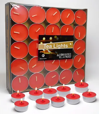 Zdjęcie produktu dla Świeczki tealight - zestaw 50 sztuk - czas palenia: 4 godziny - bez zapachu i bezdymne, małe świeczki - wolne od szkodliwych substancji