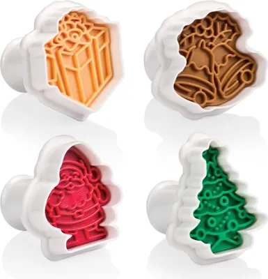 Produktbild von Tescoma Ausstecher mit Stempel DELÍCIA, 4 St., Weihnachtsmotiven