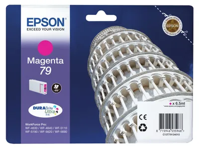Obrázek produktu pro Epson Tower of Pisa Singlepack Magenta 79 DURABrite Ultra Ink, Standardní výtěžnost, Purpurová, Inkoust na pigmentové bázi, 1 kusů