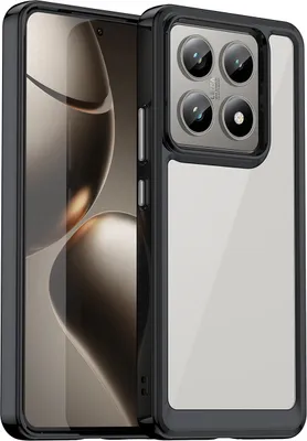 Produktbild von Schutzhülle für Xiaomi 14T / 14T Pro Klar Rückseite Stoßfeste TPU Silikon Bumper Hülle Schwarz