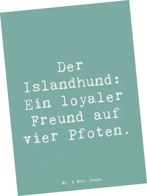 Produktbild von Mr. & Mrs. Panda Postkarte Spruch Treuer Islandhund - Meeresbrise - Geschenk, charmante Hunde, Freundschaft zwischen Mensch und Tier, Postkarten, Hunderasse, liebevolle