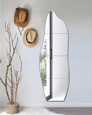 Produktbild von Famanu Set von 4 HD Glas Wandspiegeln - Selbstklebende Spiegel für Küche, Wohnzimmer und Badezimmer (40,6 x 30,5 cm)