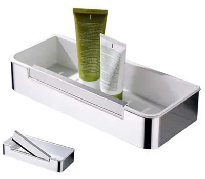 Produktbild von Duschablage Duschkorb Duschregal - Edelstahl - Chrom - Mit Duschabzieher - Für das Badezimmer