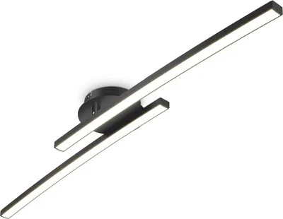 Image de B.K.Licht I Plafonnier 12W, 2 platines LED pivotantes, 3000K blanc chaud, noir, 1100 lumen