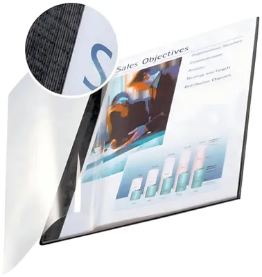 Produktbild von Leitz impressBIND A4 Karton, Polyethylenterephthalat Schwarz, Transparent 10 Stück(e)