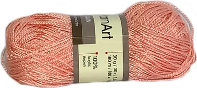 Produktbild von YarnArt Etamin 456 Lachsrosa – Feinste Häkelgarn für filigrane Handarbeiten, 30g Baumwollmischung, ideal für Spitzen & Dekor