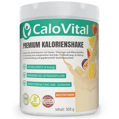 Produktbild von Trinknahrung hochkalorisch für Gewichtszunahme | Kohlenhydrate & Eiweiß als Kalorien Shake | Hochdosiert mit vielen Vitaminen Multivitamin 500g Pulver
