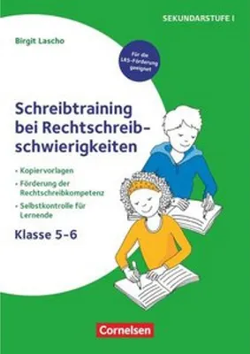 Produktbild von Schreibtraining bei Rechtschreibschwierigkeiten - Kopiervorlagen zur Förderung der Rechtschreibkompetenz mit Selbstkontrolle für Lernende - Klasse 5-6
