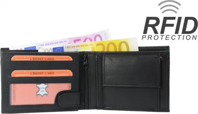 Produktbild von RFID Protect Geldbörse Nappa-Leder Scheintasche schwarz