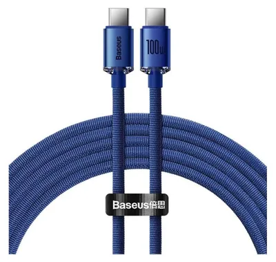 Obrázok produktu pre Cablu Baseus Crystal Shine USB-C s USB-C, 100 W, 1,2 m (albastru)