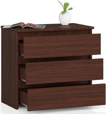Image de Commode élégante wenge 60 cm avec 3 tiroirs