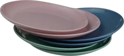 Zdjęcie produktu dla Ikolife małe talerzyki plastikowe płaskie, 6 sztuk, średnica 19,5 cm, 3 kolory, talerzyki dla dzieci, wielokrotnego użytku, wolne od BPA (19,5 cm talerzyk mały)